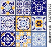collection of 9 ceramic tiles... | Shutterstock .eps vector #1427058302