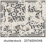 seamless vintage rug with an... | Shutterstock .eps vector #2076004348