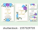 wedding floral invitation card... | Shutterstock .eps vector #1557329735