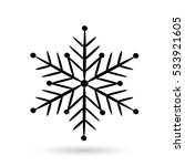Icon Black Snowflake On A White ...
