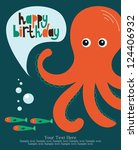 Happy Birthday Octopus Card Free Stock Photo - Public Domain Pictures