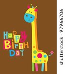 Giraffe Happy Birthday Greeting Free Stock Photo - Public Domain Pictures