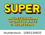 geometric super font 3d effect... | Shutterstock .eps vector #1085134835