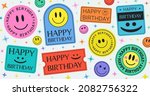 cool trendy happy birthday... | Shutterstock .eps vector #2082756322