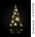 shining christmas tree. glow... | Shutterstock .eps vector #1171714705