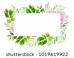 flowers frame template.  vector ... | Shutterstock .eps vector #1019619922