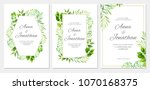 wedding invitation with green... | Shutterstock .eps vector #1070168375
