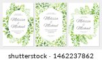 wedding invitation with green... | Shutterstock .eps vector #1462237862
