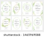 wedding invitation with green... | Shutterstock .eps vector #1465969088