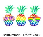 Lgbt Rainbow Colors Pineapples. ...