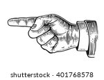 pointing finger.  vector black... | Shutterstock .eps vector #401768578