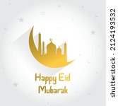 eid mubarak illustration logo... | Shutterstock .eps vector #2124193532