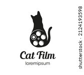 cat film logo symbol or icon... | Shutterstock .eps vector #2124193598