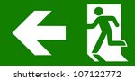 Green Emergency Exit Sign On...