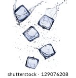 Collection Of Ice Cubes With...
