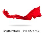 Flying piece of coloured cloth texture isolated on white background.