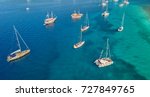 Aerial View Of Group Of Sailing ...
