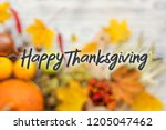 happy thanksgiving day concept  ... | Shutterstock . vector #1205047462