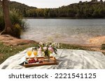 lakeside picnic decoration with open space