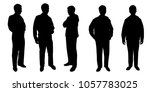 young man silhouette vector set | Shutterstock .eps vector #1057783025