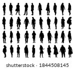 set of woman silhouette vector | Shutterstock .eps vector #1844508145
