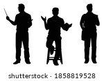 set of male teacher with book... | Shutterstock .eps vector #1858819528