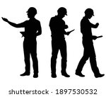 set of engineer silhouette... | Shutterstock .eps vector #1897530532