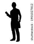 engineer silhouette vector on... | Shutterstock .eps vector #1901027812