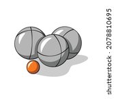 Petanque Ball In Drawing Style...
