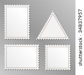 vector set of blank postage... | Shutterstock .eps vector #34837957