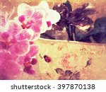 orchid flowers. vintage... | Shutterstock . vector #397870138