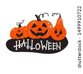 vector halloween greeting card... | Shutterstock .eps vector #1499910722