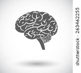 human brain. single flat icon... | Shutterstock .eps vector #263462255