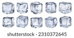 Set of 10 ice cubes.