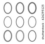 vector rope set of oval frames. ... | Shutterstock .eps vector #626295125