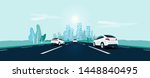 traffic on the highway... | Shutterstock .eps vector #1448840495