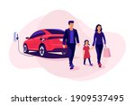 young family shopping while... | Shutterstock .eps vector #1909537495