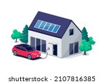 electric car parking charging... | Shutterstock .eps vector #2107816385