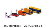 company electric cars fleet... | Shutterstock .eps vector #2140678695