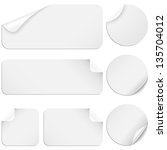 white stickers   set of white... | Shutterstock .eps vector #135704012