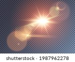 shining reddish vector sun with ... | Shutterstock .eps vector #1987962278