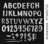 sans serif chalk roman alphabet ... | Shutterstock .eps vector #471631712