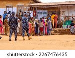 Small photo of people in queue in Idiko Ile, Nigeria wating to cast their vote during the Nigeria presidential election on 25th February 2023