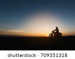 Silhouette Of Young Man Biker ...