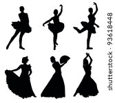 A Set Of Silhouettes Of Dancers