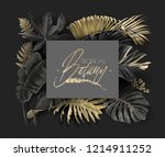 vector frame with tropical... | Shutterstock .eps vector #1214911252