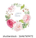watercolor hand drawn wreath... | Shutterstock . vector #1646769472