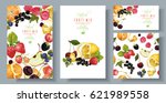vector fruit and berry banners... | Shutterstock .eps vector #621989558