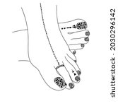 pedicure. women's legs. fingers.... | Shutterstock .eps vector #2030296142