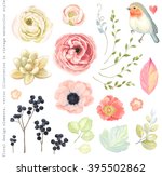 collection vector flowers... | Shutterstock .eps vector #395502862